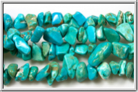 Jade, Chips, 4-10x4-6mm, green turquoise, 1 Strang