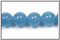 Jade, round, 10mm, sky blue dyed, 5 Stk.