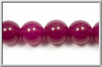 Jade, round, 10mm, wine dyed, 5 Stk.