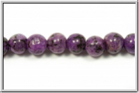 Labradorit, round, 6mm, old rose dyed, 1 Strang