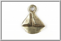 Anh�nger "Petit Bateau", 13x10mm, antiksilberfb., Messing, 1 Stk.