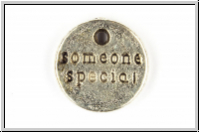 Anh�nger "Someone special-Label", 10mm, antiksilberfb., Tibetsilber, 10 Stk.