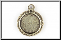 Anh�nger "Cabochonfassung, klein", 12x10mm, antiksilberfb., Tibetsilber, 1 Stk.