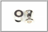Spacer "Bone", 7x6mm, silberfb., Messing, 5 Stk.