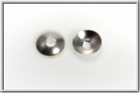Perlenkappe "Mini, glatt", 1,3x4mm, silberfb., Messing, 20 Stk.