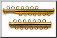 Schiebeschlie�e, 7 str�ngig, 41x11mm, goldfb., Metall, 1 Stk.