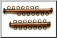 Schiebeschlie�e, 7 str�ngig, 41x11mm, antikkupferfb., Metall, 1 Stk.
