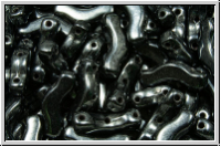 3-Loch-Bridge-Beads, 12x3mm, hematite, met., 50 Stk.