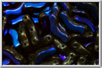 3-Loch-Bridge-Beads, 12x3mm, black, op., full azuro, 50 Stk.