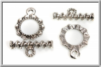 Toggle-Verschluss "Blumenseil", 21x16mm, antiksilberfb., Tibetsilber, 1 Stk.