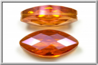 chin. Kristallschliffperle, Horse Eye, 25x12x8mm , crystal, trans., full apricot luster, 1 Stk.