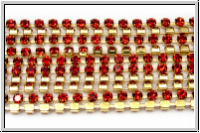 Rhinstone-Kette, Messing, 2mm Steine, hyacinth, trans., 4,4m