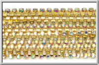 Rhinstone-Kette, Messing, 2mm Steine, crystal, trans., AB, 4,4m