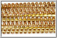 Rhinstone-Kette, Messing, 2mm Steine, lt. peach, trans., 4,4m