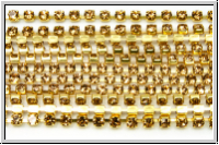 Rhinstone-Kette, Messing, 2mm Steine, lt. colorado topaz, trans., 4,4m