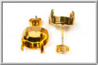 Ohrstecker-Fassung 01, GITA, f�r Rivoli 12mm, goldfb., Messing, 1 Paar