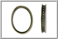 Bead Frame "Oval", AMORACAST, 20,5x16mm, antikmessingfb., Metall, 1 Stk.