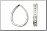 Bead Frame "Teardrop", AMORACAST, 19x14mm, versilbert, Metall, 1 Stk.