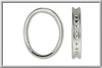 Bead Frame "Oval", AMORACAST, 20,5x16mm, versilbert, Metall, 1 Stk.