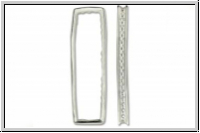 Bead Frame "Rechteck", AMORACAST, 36,5x10,5mm, versilbert, Metall, 1 Stk.