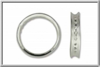 Bead Frame "Kreis", AMORACAST, 16,5mm, versilbert, Metall, 1 Stk.