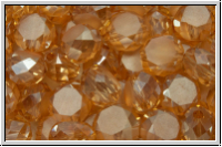 chin. Kristallschliffperle, flat round, 8x5mm , crystal, trans., champagne luster, 10 Stk.