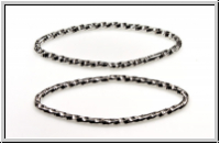 Biegeringe, oval, gerillt, 39x14x1,7mm, antiksilberfb., Metall, 2 Stk.