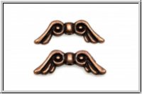 Spacer "Engelsfl�gel", 8x21mm, antikkupferfb., Metall, 1 Stk.