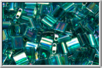 TL-2458, MIYUKI Tila Beads, teal, trans., AB, 60 Stk.