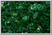 QTL-0179, MIYUKI Quarter Tila Beads, green, kelly, trans., AB, 5g