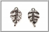 Verbinder "Philodendronblatt", 26x14mm, antiksilberfb., Tibetsilber, 1 Stk.