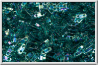 QTL-2458, MIYUKI Quarter Tila Beads, teal, trans., AB, 5g
