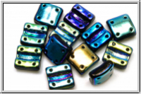 4-Loch-FixerBeads, vertikal, 8x8mm, black, op., full AB, 12 Stk.