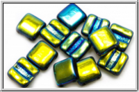 2-Loch-FixerBeads, horizontal, 8x8mm, black, op., full AB, 12 Stk.