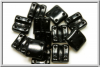 4-Loch-FixerBeads, vertikal, 8x8mm, black, op., 12 Stk.