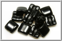 2-Loch-FixerBeads, horizontal, 8x8mm, black, op., 12 Stk.