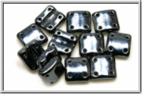4-Loch-FixerBeads, vertikal, 8x8mm, hematite, met., 12 Stk.