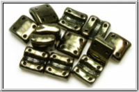 4-Loch-FixerBeads, vertikal, 8x8mm, green, met., 12 Stk.