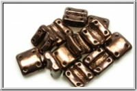 4-Loch-FixerBeads, vertikal, 8x8mm, bronze, dk., met., 12 Stk.