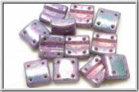 4-Loch-FixerBeads, vertikal, 8x8mm, white, op., nebula, 12 Stk.