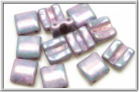 2-Loch-FixerBeads, horizontal, 8x8mm, white, op., nebula, 12 Stk.