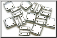 4-Loch-FixerBeads, vertikal, 8x8mm, silver, met., satin, 12 Stk.