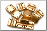 4-Loch-FixerBeads, vertikal, 8x8mm, gold, met., satin, 12 Stk.