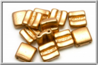 2-Loch-FixerBeads, horizontal, 8x8mm, gold, met., satin, 12 Stk.