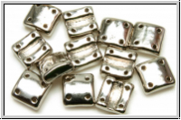 4-Loch-FixerBeads, vertikal, 8x8mm, crystal, trans., full nickel plated, 12 Stk.