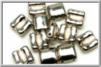 2-Loch-FixerBeads, horizontal, 8x8mm, crystal, trans., full nickel plated, 12 Stk.