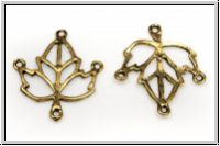 Verbinder "Ahornblatt, filigran", 21x18mm, antikgoldfb., Tibetsilber, 1 Stk.