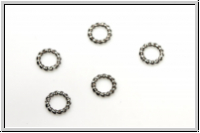 Ring "gewellt", 6mm, silberfb., Messing, 5 Stk.