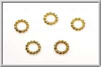 Ring "gewellt", 6mm, goldfb., Messing, 5 Stk.