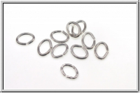Biegeringe, oval, 7x5x0,9mm, silberfb., Metall, 10 Stk.